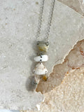 FROM THE BEACH // Chalcedony, Jasper, Shell Fragments, Sterling Silver Necklace