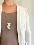 FROM THE BEACH // Chalcedony, Shell Fragments, Gold Fill Necklace