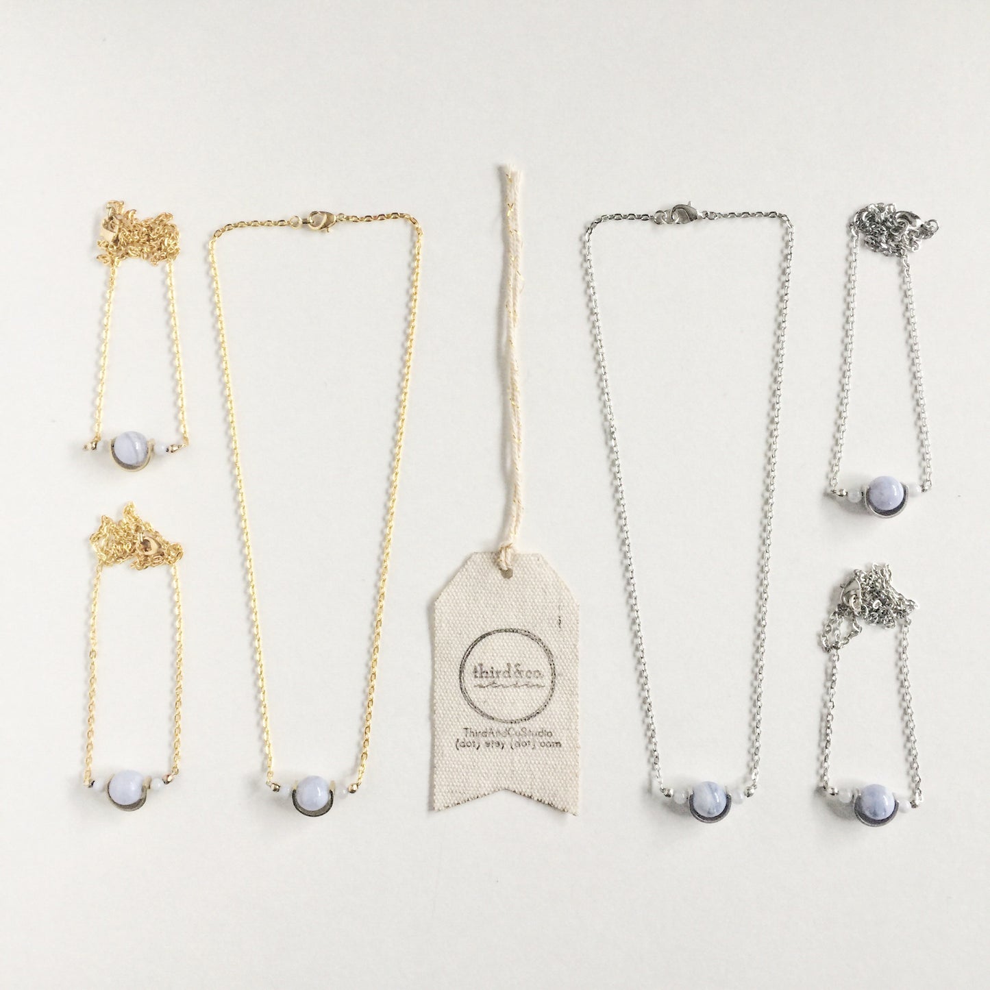 Tiny Orbs Necklace in Gold and Silver