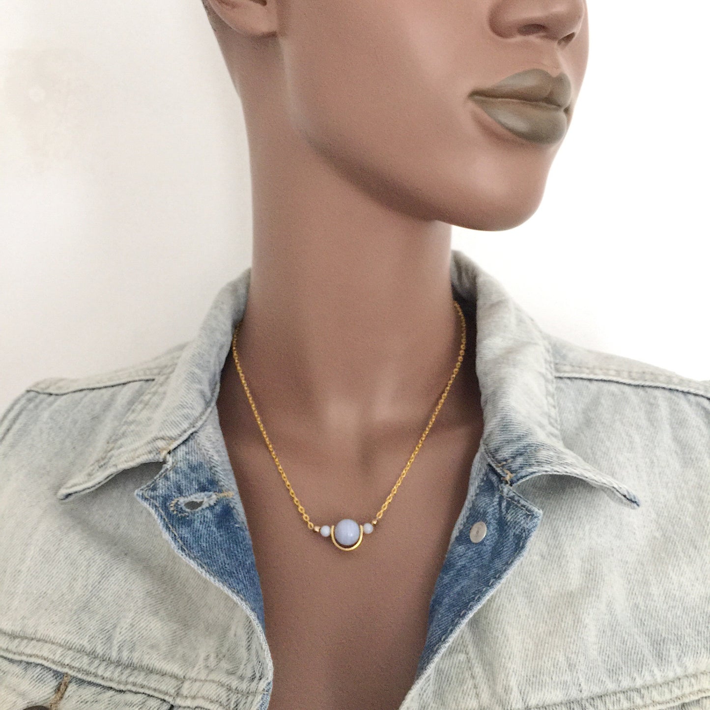 Tiny Orbs Necklace in Gold and Silver