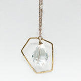 Faceted Crystal Quartz Nugget Necklace