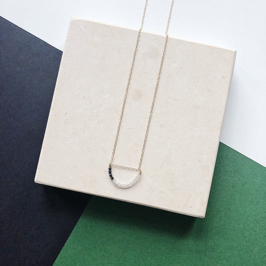 Hematite and Quartz Minimalist Necklace