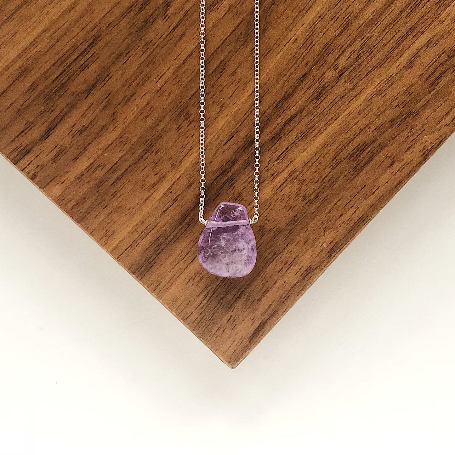 Light Purple Amethyst Teardrop Necklace