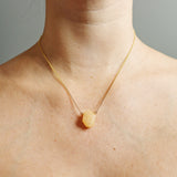 Orange Tan Citrine Teardrop Necklace