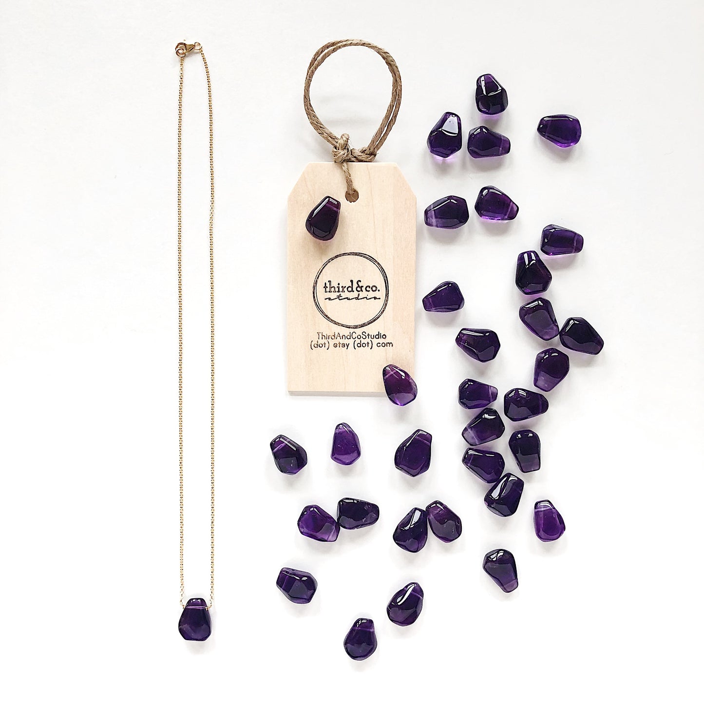 Deep Purple Amethyst Teardrop Necklace