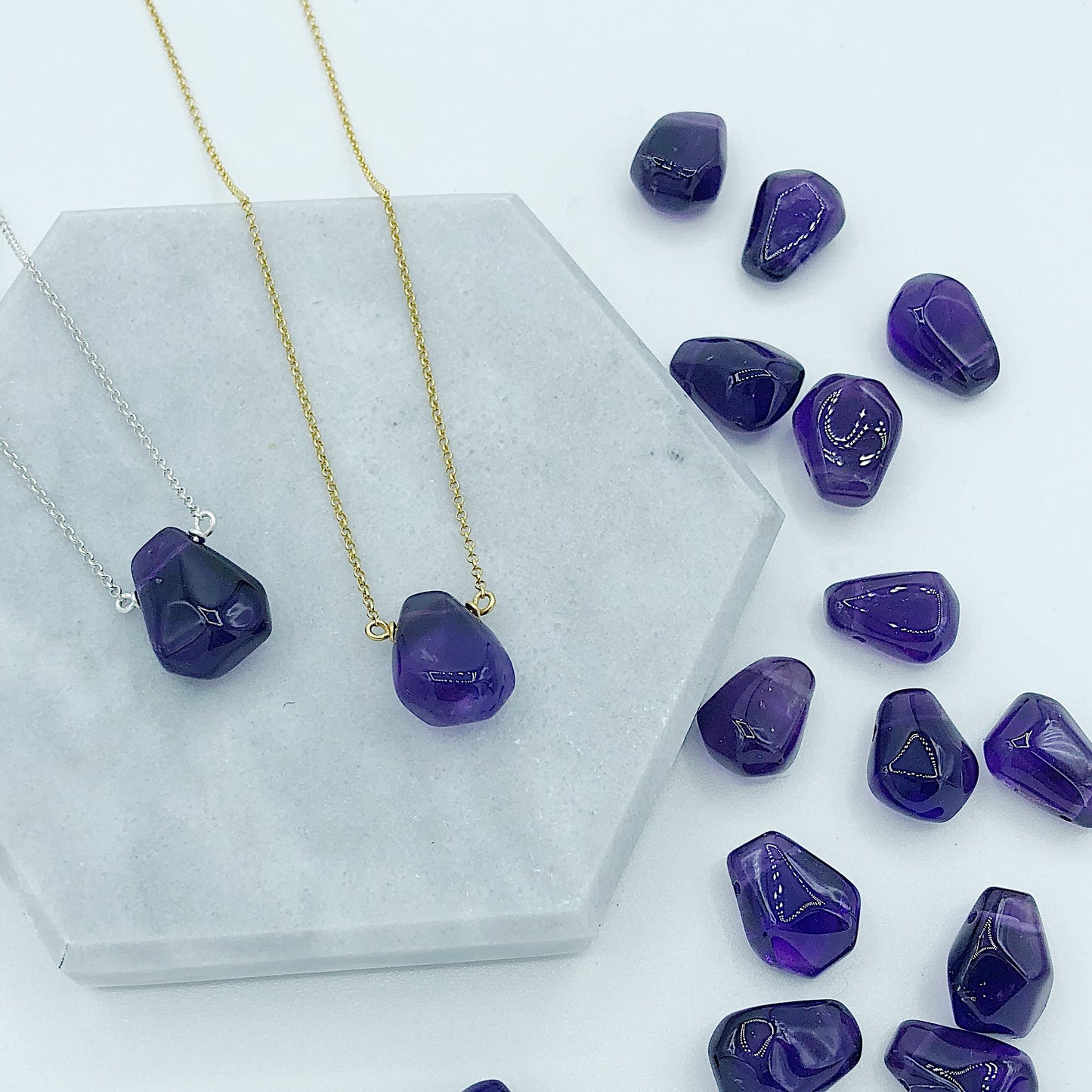 Deep Purple Amethyst Teardrop Necklace