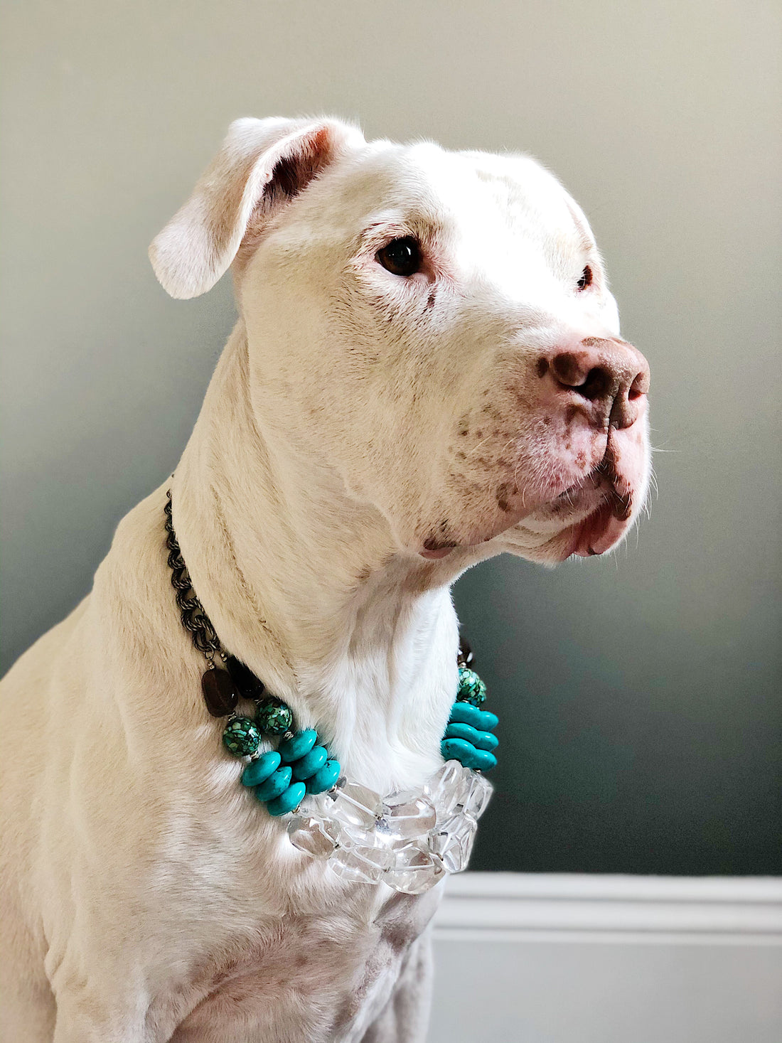 DOG MODELED STATEMENT NECKLACE