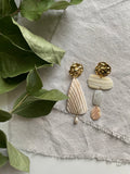 OOAK - Mother of Pearl, Fresh Water Pearl and Shell Earrings