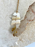 FROM THE BEACH // Agate, Shell Fragments, Gold Plated Necklace