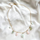 OOAK - Aquamarine, Morganite and Gold Plated Anti-Tarnish Paperclip Chain Necklace