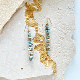 OOAK - Aquamarine, Brass Accents and 14K Gold Fill Earrings