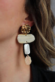 OOAK - Mother of Pearl, Fresh Water Pearl and Shell Earrings