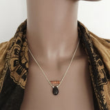 Reuben's Rutilated Quartz and Sunstone Necklace in Sterling Silver and Vermeil