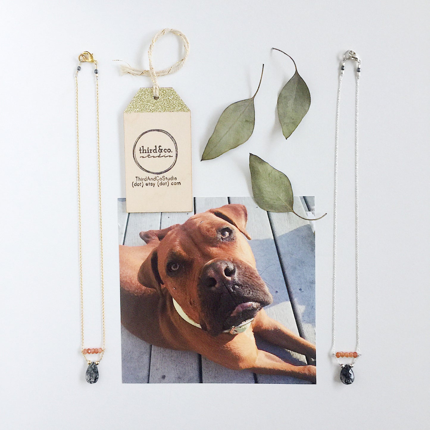 Reuben's Rutilated Quartz and Sunstone Necklace in Sterling Silver and Vermeil