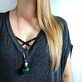 Green Agate and Abalone Necklace