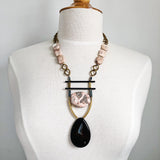 OOAK - Agate, Magnesite and Hematite Statement Necklace