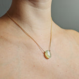 Light Green Chalcedony Teardrop Necklace
