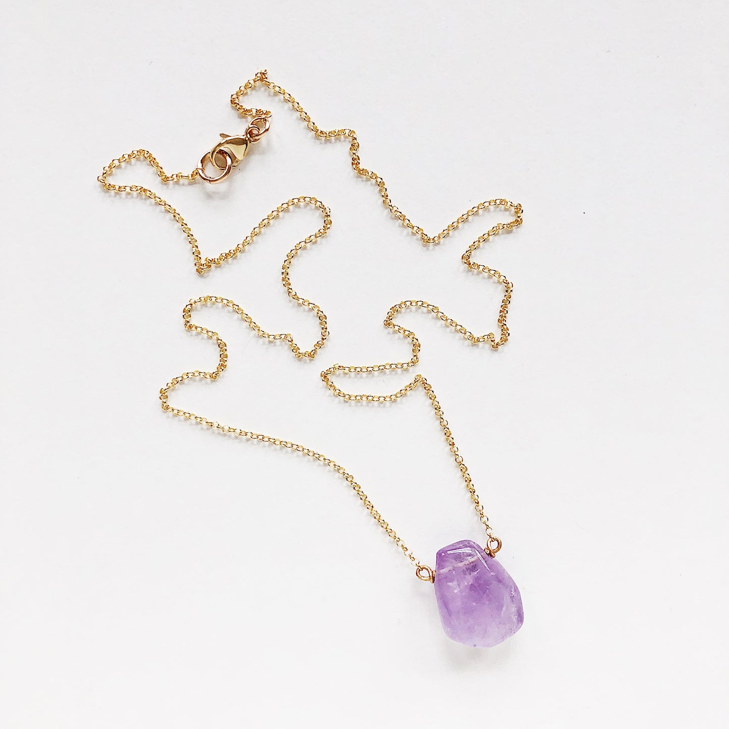 Light Purple Amethyst Teardrop Necklace