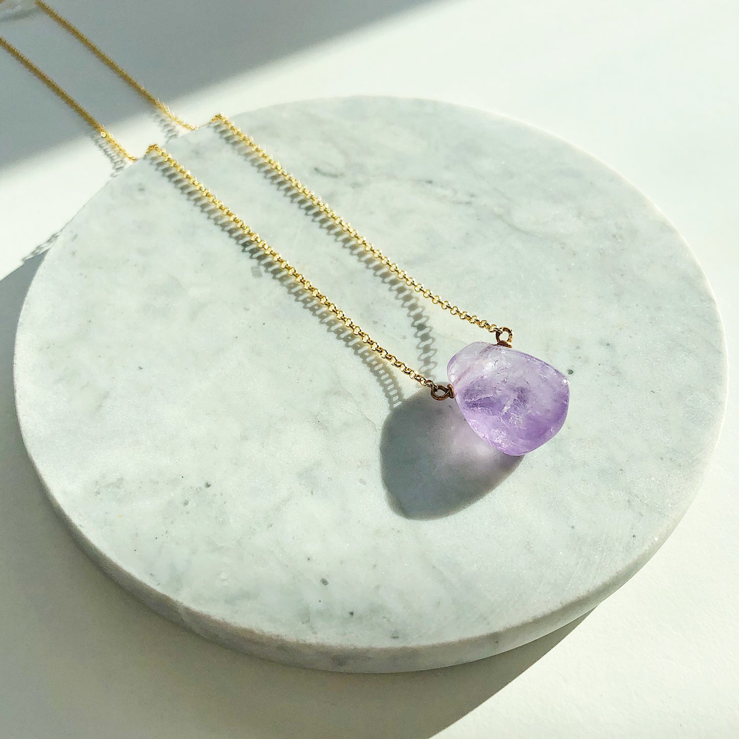 Light Purple Amethyst Teardrop Necklace