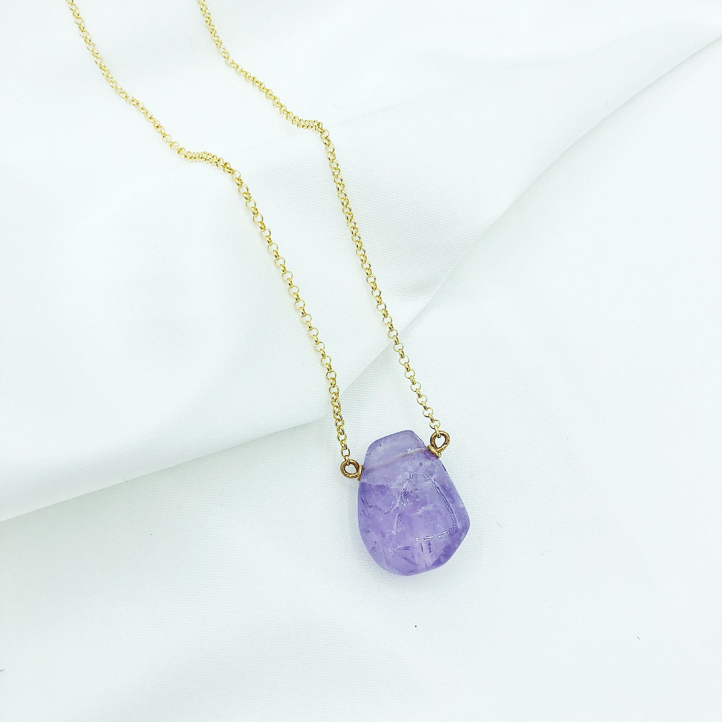 Light Purple Amethyst Teardrop Necklace