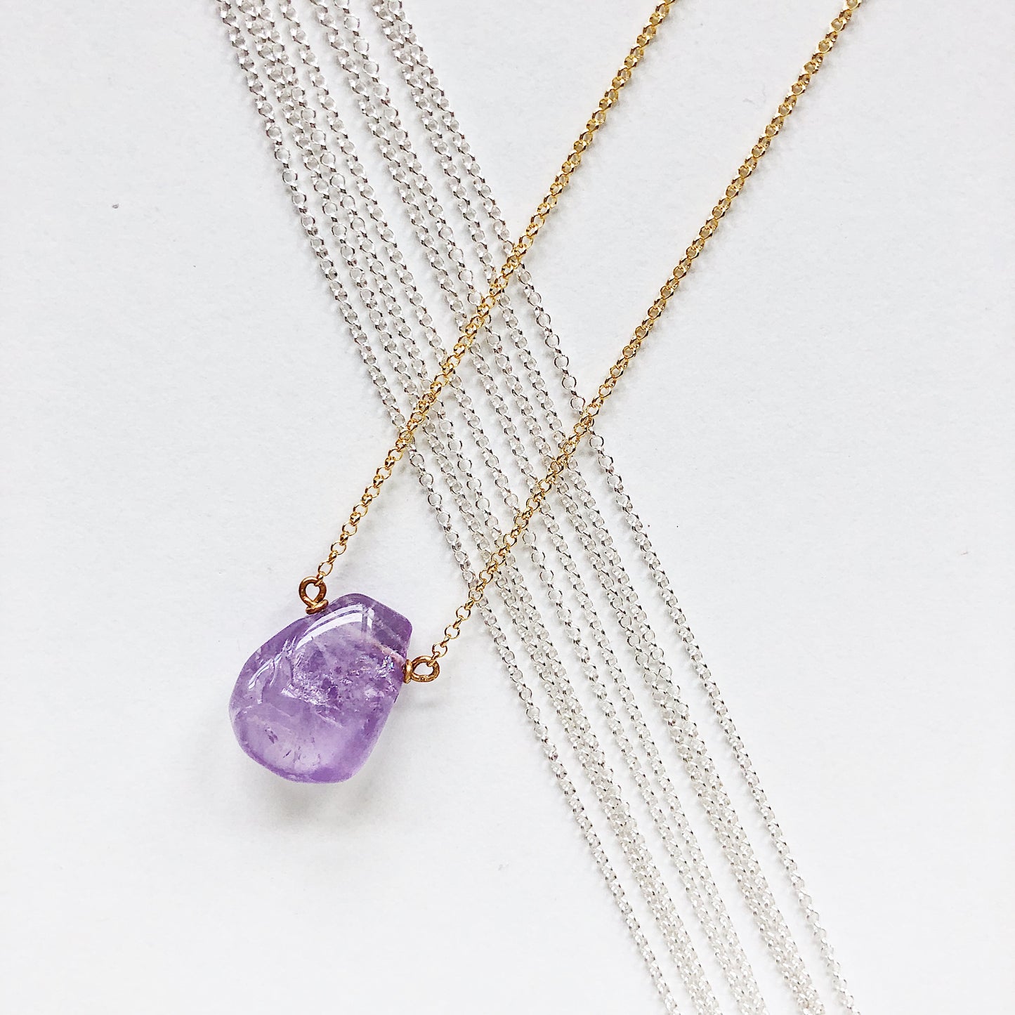 Light Purple Amethyst Teardrop Necklace