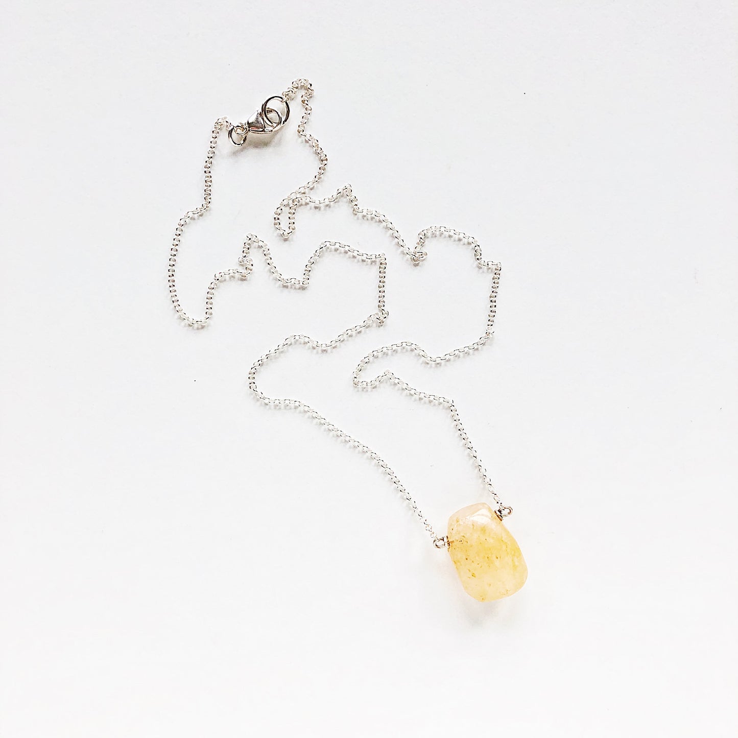 Orange Tan Citrine Teardrop Necklace