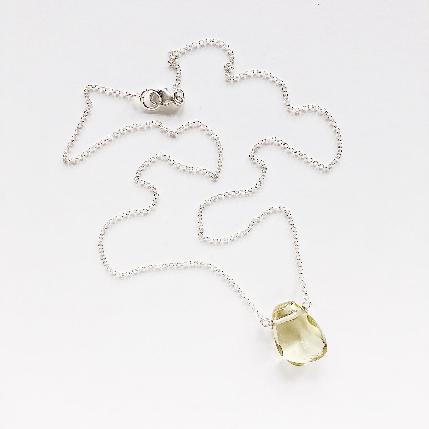 Light Yellow Lemon Topaz Teardrop Necklace