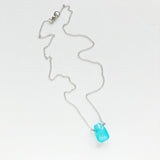 Bright Blue Chalcedony Teardrop Necklace
