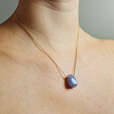 Purple Blue Chalcedony Teardrop Necklace