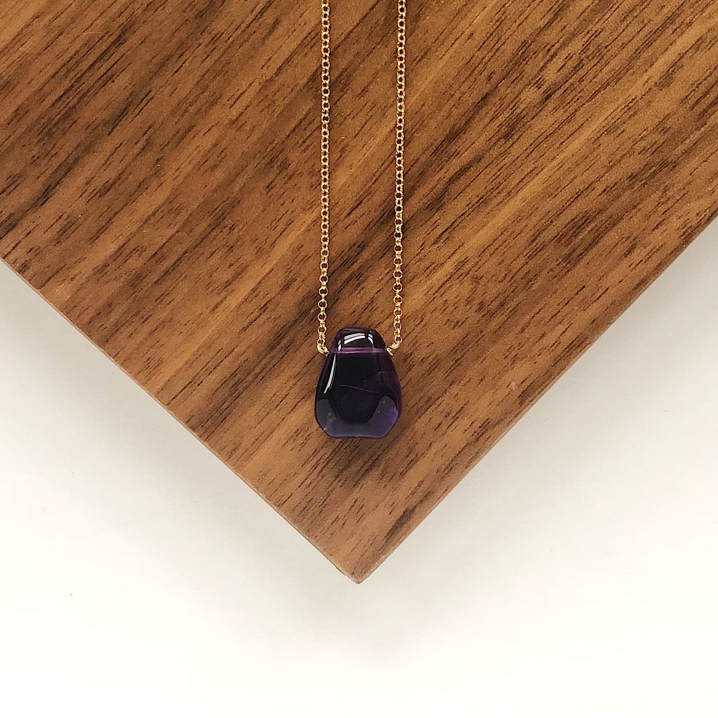 Deep Purple Amethyst Teardrop Necklace