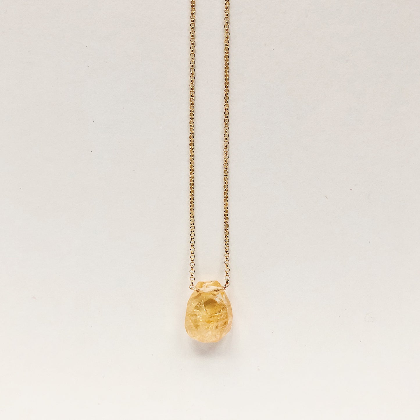 Orange Citrine Faceted Teardrop Necklace