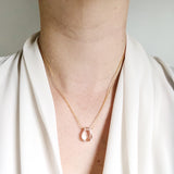 Clear Faceted Quartz Teardrop Necklace