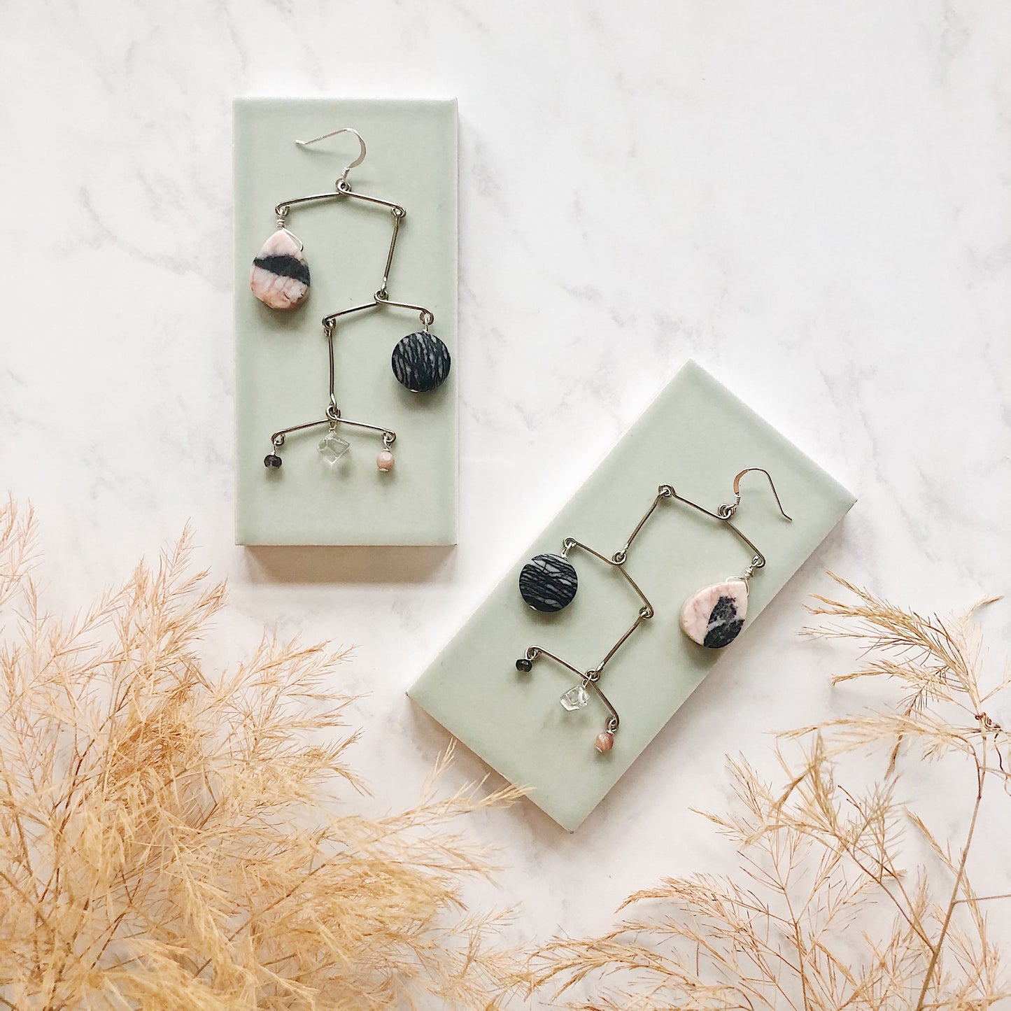 OOAK - Marble Mobile Earrings